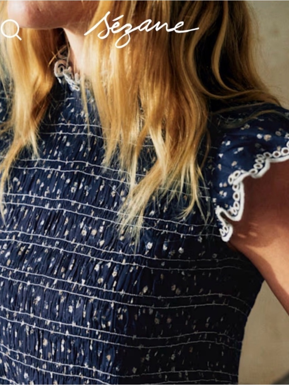 ISO Sézane liorane Smocked Top blouse